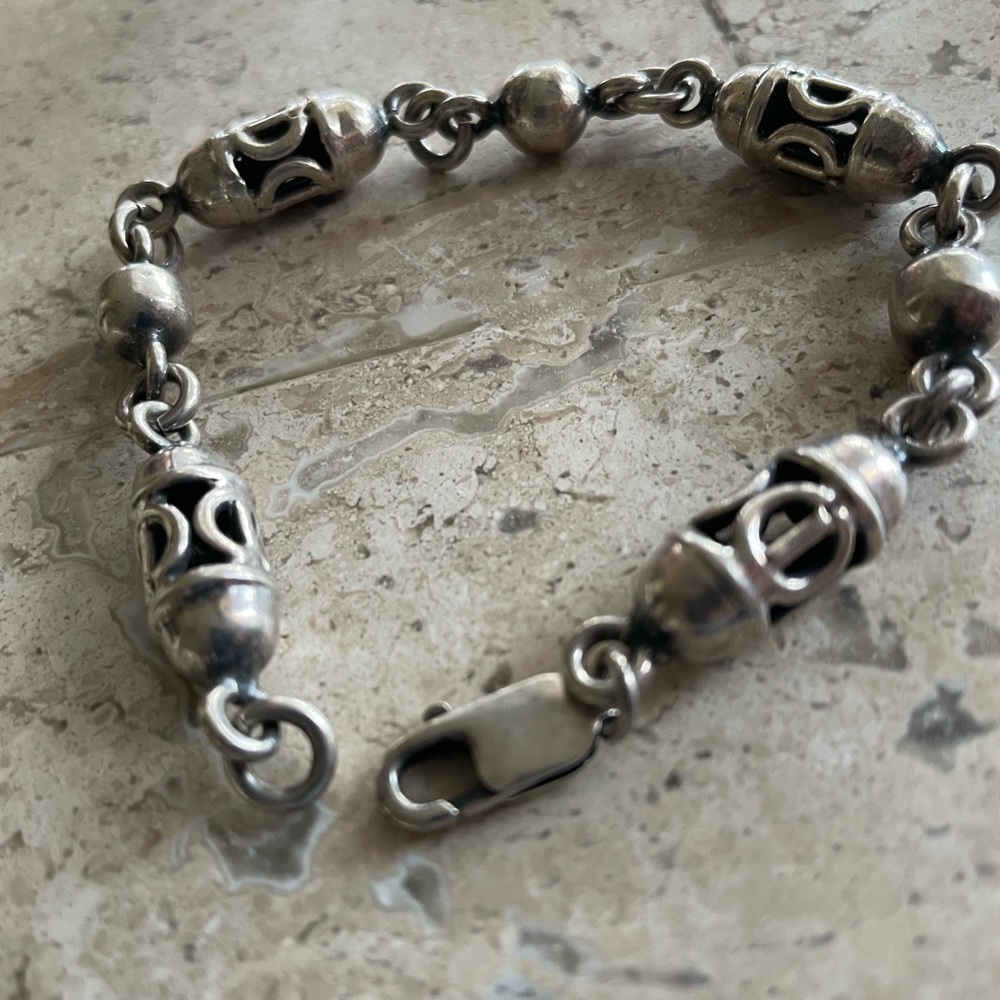 Mexican silver bracelet and matching drop earrings